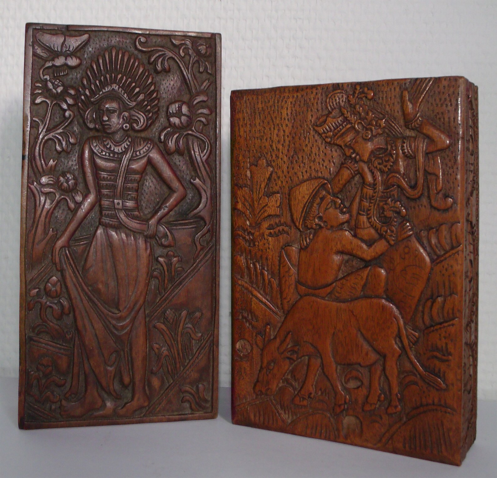 Balinese Carving Wooden Box 2x Old Bali Indonesia Boxes Etsy