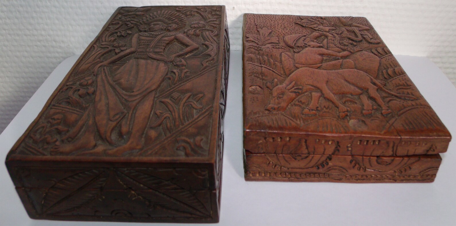 Balinese Carving Wooden Box 2x Old Bali Indonesia Boxes Etsy