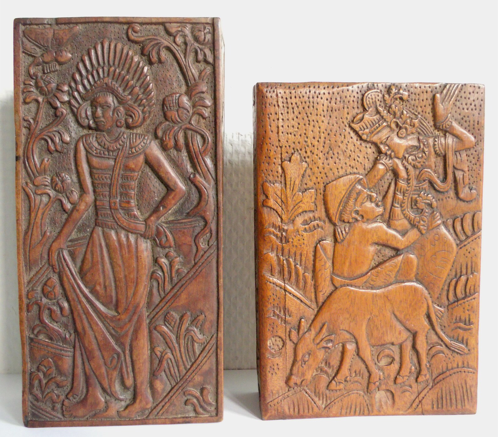 Balinese Carving Wooden Box 2x Old Bali Indonesia Boxes Etsy