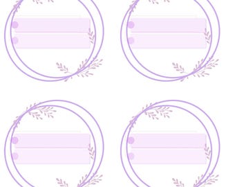Printable Wedding Favor Tags, Floral Elegant Circle Labels,Lavender GiftsTags PDF,Botanical Thank You Stickers, Editable Wedding Stationary