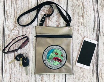 Halloween Bag Kitchen Knife-shaped Bag Horror Printed Drops of Blood Crossbody Shoulder Bag