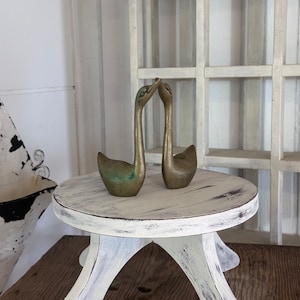 Vintage Brass Swan Pair / Solid Brass