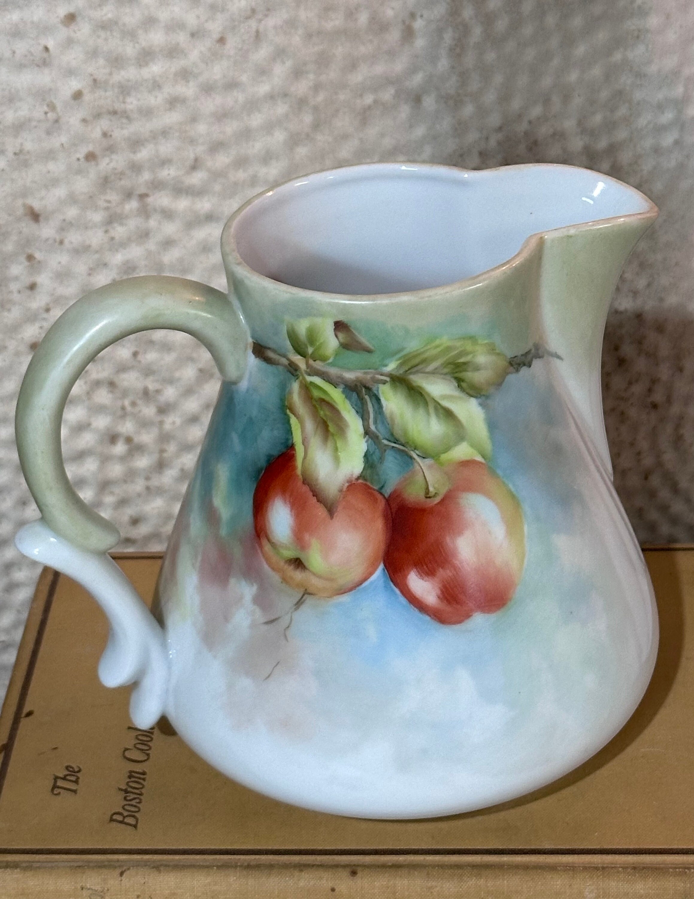 Vintage Handpainted Apple Pitcher / Hand Painted Water Pitcher ...