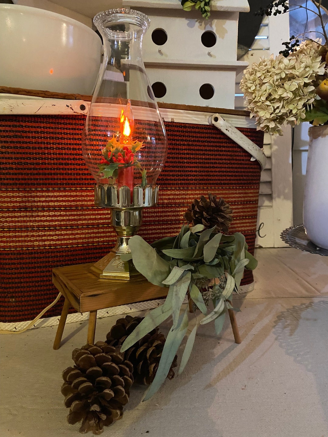 Vintage Globe Lamp / Vintage Christmas Lamp Etsy