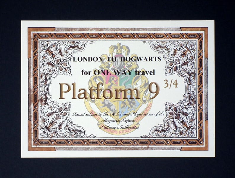 Regalo de Harry Potter Billete Hogwarts Express Etsy