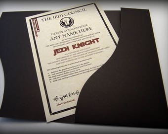 Personalized Star Wars Jedi Knight Certificate – Luxury Gift