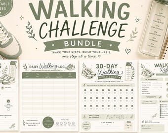Small Steps, Big Changes | 30-Day Walking Challenge Bundle Printable PDF