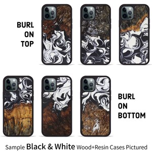 iPhone 12 / 12 Pro WoodResin Case Traveler Protective Wood Case Magsafe Blue, Green, Teal Gold, Black & White image 3