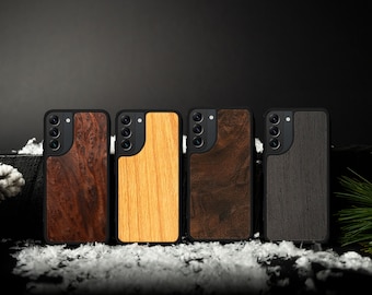 Galaxy S22 Plus Ultra | Wood Burl Phone Case | Protective Traveler Case | Walnut Burl, Redwood Burl, Ebony, Cherry