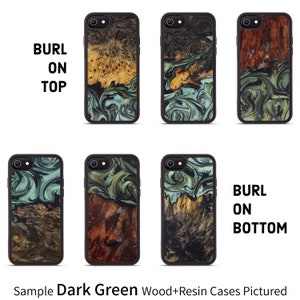 iPhone 8 / 7 / 6/6s WoodResin Traveler Protective Wood Case Blue, Green, Teal Gold, Black & White image 2