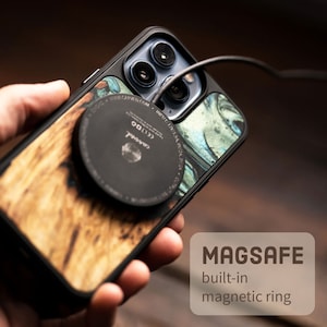 Magsafe Charger Wood Resin Fast Wireless Charger Completely Unique, Pick Your Piece 15 Watt, 3 ft cable Ships Next Day image 9