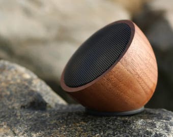 Acoustic Acorn - Walnut Wood Bluetooth 3.0 Speaker - Wireless, Outdoor Ready