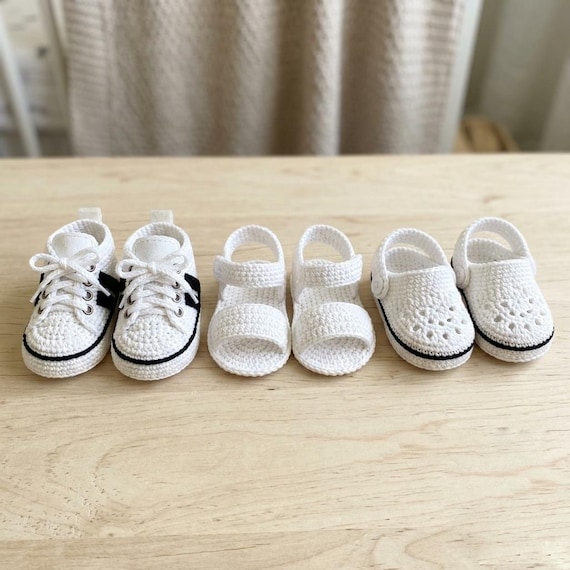 Crochet Baby Shoes Pattern PDF, Baby Sneaker Sandal Clog Crochet Pattern, Step by Step Image Guide, Newborn Baby Booties, Digital Download.