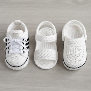 Crochet Baby Shoes Pattern PDF, Baby Sneaker Sandal Clog Pattern, Newborn to 12 Months, Baby Booties, Digital Crochet Pattern, Visual Guide image 3