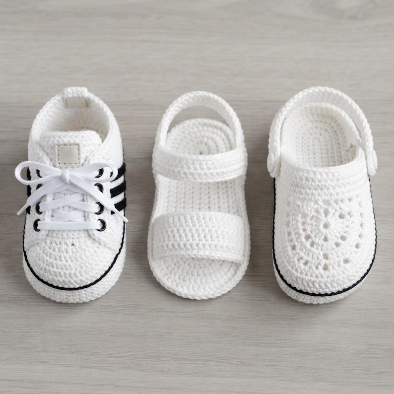 Crochet Baby Shoes Pattern PDF, Baby Sneaker Sandal Clog Pattern, Newborn to 12 Months, Baby Booties, Digital Crochet Pattern, Visual Guide image 3