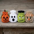 Halloween Crochet Treat Bag Pattern PDF, Pumpkin Ghost Frankenstein Scarecrow Drawstring Bag Crochet Pattern, Candy Bag Tutorial