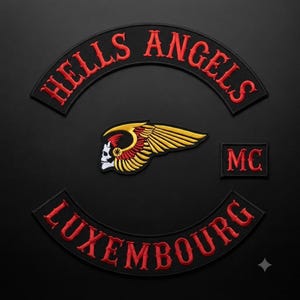 Custom Embroidered Hells Angels Luxembourg MC Biker Patch Set