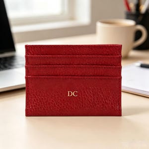Stylish Leather Wallet, Lychee Grain Card Holder, Mini Credit Card Case, Ultra Slim Pocket Purse, Minimalist Card Pouch, Chic Gift For Her