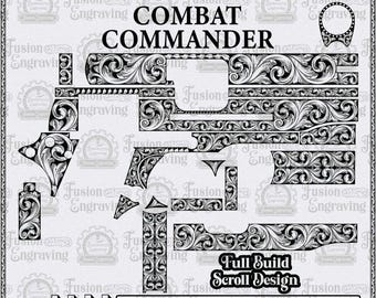Gravur-Schriftrolle für Kampfkommandanten (SVG-Datei, Laser, DXF)