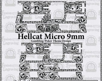 Hellcat-Mikrogravur-Design (SVG). Hellcat-Themen-Design (SVG). Poker-Vektorgrafik. Hellcat-Mikro-SVG-Datei.