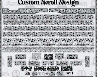 Scroll-Design-SVG-Bundle, Lasergravur, CNC-Dekoration (Digitale Datei)