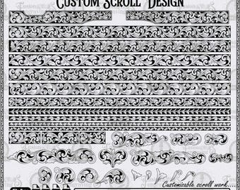 Individuelles Scroll-Design-Paket, Lasergravur, CNC, SVG (Digitaler Download)