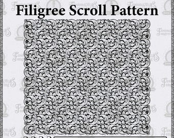 Scrollgravurmuster, nahtlose Scrollarbeit SVG, digitale Vektordatei, CNC- und Druckdesign.