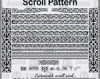 Scroll-Design-Bundle (SVG, Lasergravurmuster, CNC-fähig) (Digitaler Download)