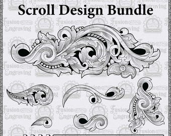 Scroll-Design-Bundle, Lasergravur-SVG, CNC-Schnittdatei (Digitaler Download)