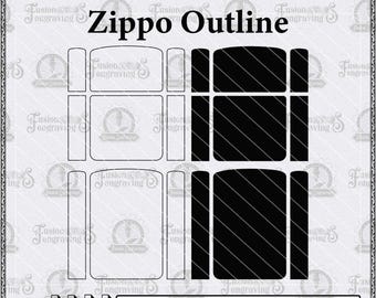 Zippo-Umriss-Vektorvorlage, Lasergravur-Design (SVG DXF)