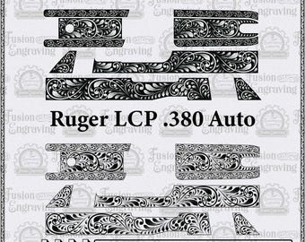 LCP .380 Auto Gravurdesign SVG. .380 Compact Pistole Gravurdesign. Lcp 380 SVG.