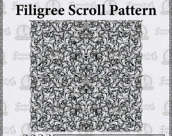 Scroll Filigranes Design SVG, Scrollwork Gravur SVG, Vektormuster, CNC- und Laserschnittdatei.