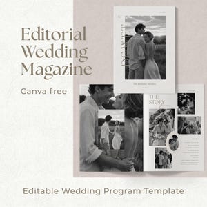 Vorlage für ein redaktionelles Hochzeitsmagazin | Canva-Programm, Journal (Sofort-Download)