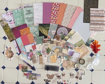 Deluxe Scrapbook Kit | Junk Journal Supplies, Vintage Paper, Stickers & Ephemera Bundle