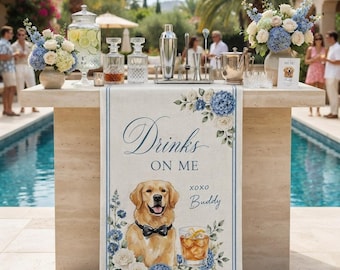 Custom Pet Wedding Cocktail Sign, Personalized Dog Cat Signature Drinks Menu