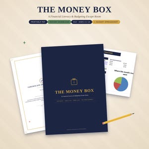 Juego de escape sobre educación financiera para KS3 + Hoja de cálculo para el seguimiento del presupuesto / Hoja de trabajo imprimible / Educación en casa / Edades 11-14
