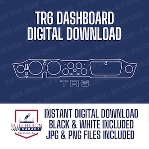 Triumph TR6 Dashboard Outline - Digital Download for Vinyl Car Clip Art Graphic Art Instant Illustration Car Cricut Stencil Silhouette