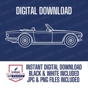 Triumph TR6 Profile Silhouette - Digital Download for Vinyl Car Clip Art Graphic Art Instant Illustration Car Cricut Stencil Automotive  fun