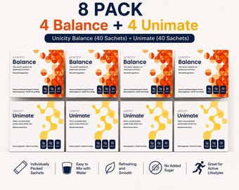 8 Pack Unicity Balance (120 sachets) + Unimate (120 Sachets)