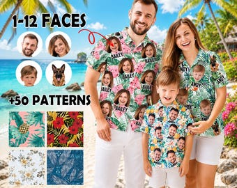 Picture Face Hawaii Shirt, Custom Hawaiian Shirt With Face And Name, Personalized Photo Floral Aloha Shirt, Hawaiian Dog Unisex Shirts