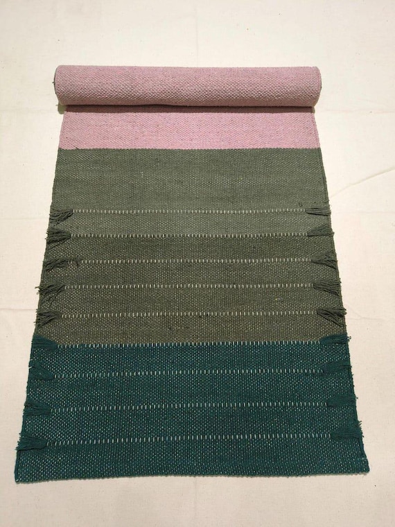 Handwoven Natural Cotton Yoga Mat, Boho Tassels, Eco-Friendly Practice Rug