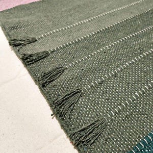 Handwoven Natural Cotton Yoga Mat, Boho Tassels, Eco-Friendly Practice Rug image 8