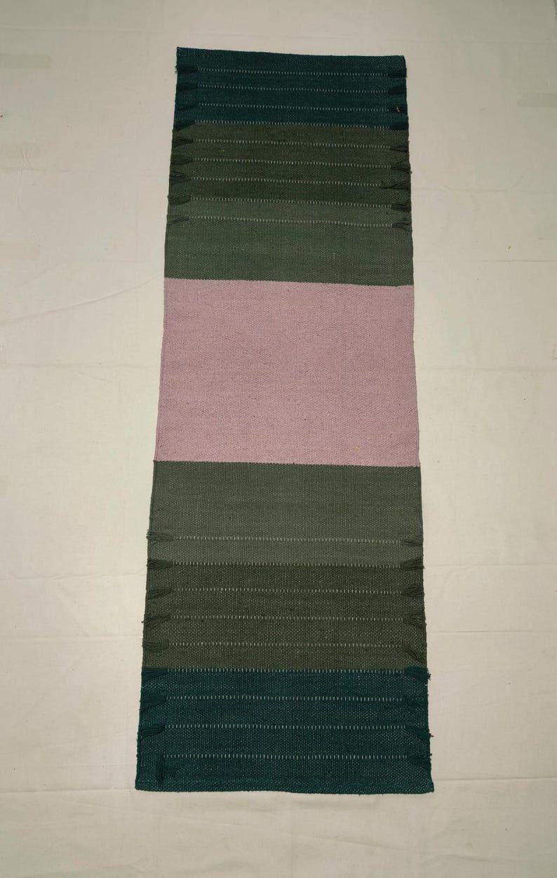Handwoven Natural Cotton Yoga Mat, Boho Tassels, Eco-Friendly Practice Rug image 10