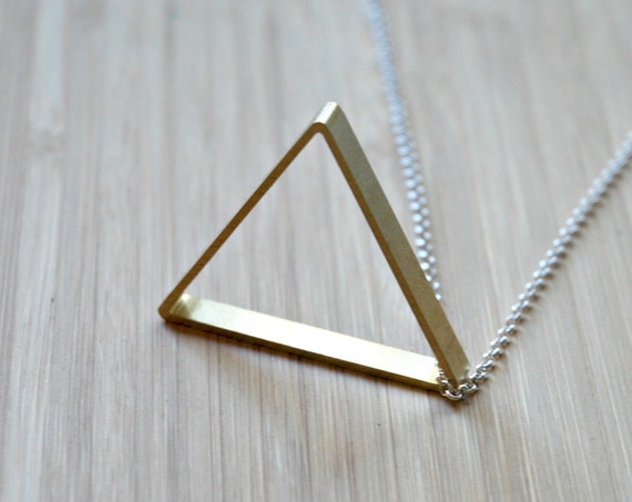 Brass triangle necklace