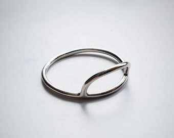 Sterling silver half moon ring, silver ring, half circle, boho rings for women, moon ring, minimalist, modern, geometric, celestial jewelry