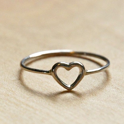 Hearts Band Stacking Ring Size 6 UK L Genuine Hallmarked Sterling Silver . 