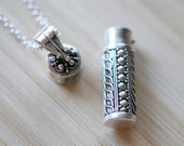 Stash necklace, sterling silver snuff pendant, ashes, memorial, poison pendant, wish box, cylinder, cremation, urn, secret jewelry, fortune2