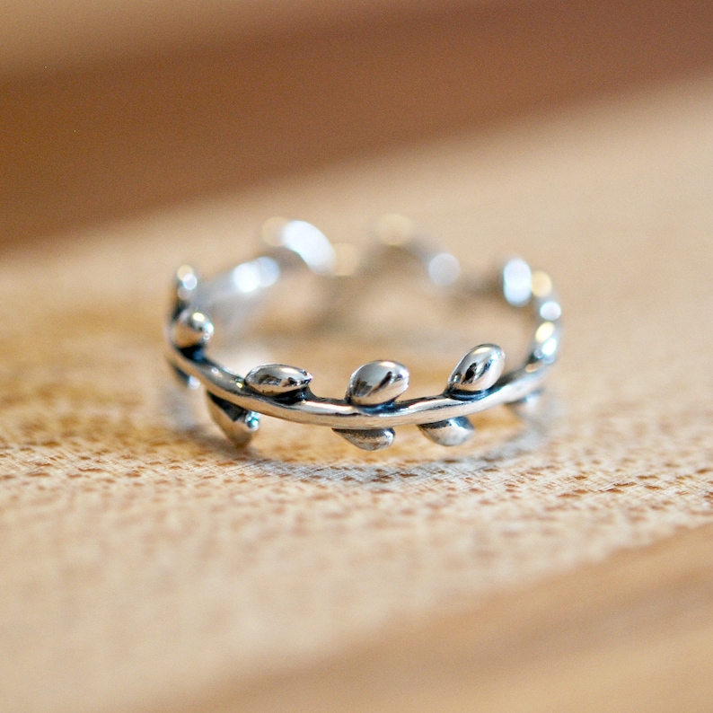 Sterling Silver Branch Ring Olive Leaf Ring Botanical Ring Etsy
