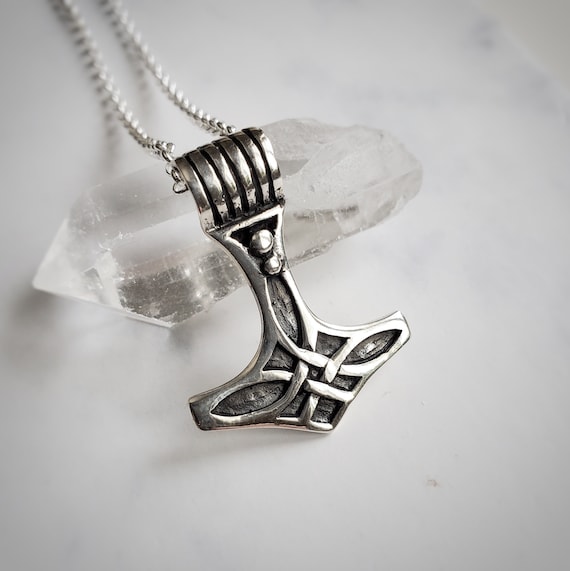 Sterling silver thor hammer necklace