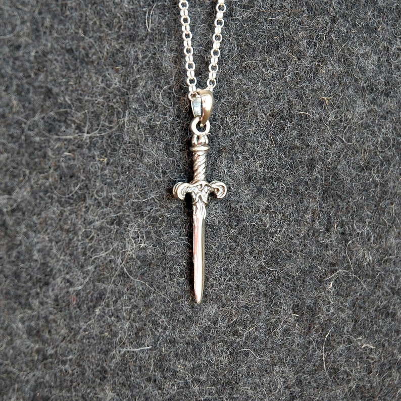 Dagger necklace, sword necklace, 925 sterling silver sword pendant, silver dagger pendant, knife necklace, mens necklace, knife pendant image 6